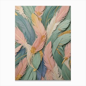 Pastel Feather Pattern 1 Canvas Print