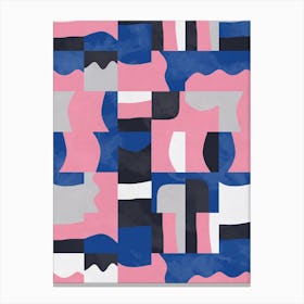 Blocks Cubes Blue Pink Canvas Print