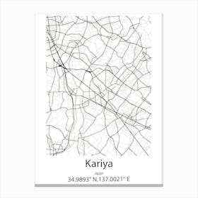 Kariya,Japan Minimalist Map Toile