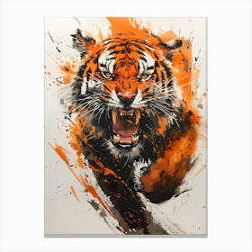 Badass Angry Tiger Ink Painting 17 Canvas Print