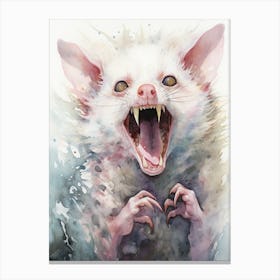 Light Watercolor Painting Of A Hissing Possum 1 Canvas Print