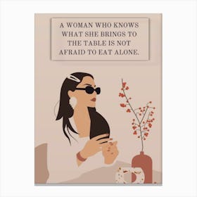 Woman Who Knows What She'S Saying Canvas Print