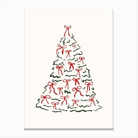 Christmas Tree with Bows Poster Canvas Print