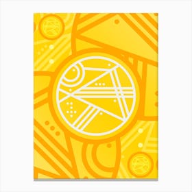 Geometric Abstract Glyph in Happy Yellow and Orange n.0083 Canvas Print