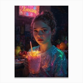 Neon Girl 8 Canvas Print