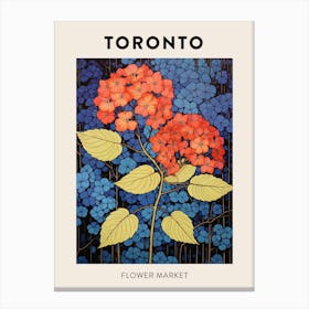 Toronto Canada Botanical Flower Market Poster Canvas Print