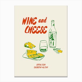 Wine And Cheese Social Club Canvas Print