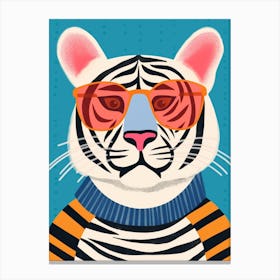 Little Siberian Tiger 1 Wearing Sunglasses Canvas Print