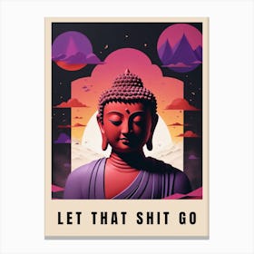Let That Shit Go Buddha Low Poly (13) Canvas Print