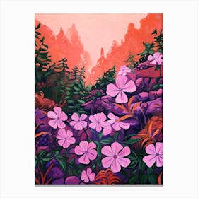 Boho Wildflower Painting Woodland Phlox 1 Canvas Print