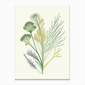 Fennel Seeds Spices And Herbs Minimal Line Drawing 8 Canvas Print