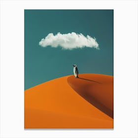 Penguin In The Desert 9 Canvas Print