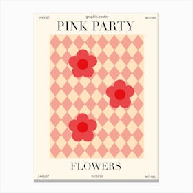 Pink Party Flowers Canvas Print