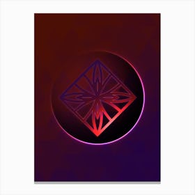 Geometric Neon Glyph on Jewel Tone Triangle Pattern 145 Canvas Print