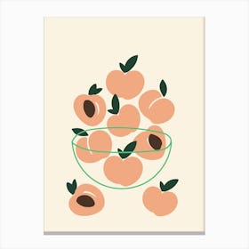 Peaches In A Bowl Canvas Print