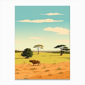 Zimbabwe 2 Travel Illustration Canvas Print