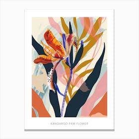 Colourful Flower Illustration Poster Kangaroo Paw Flower 2 Canvas Print