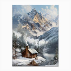 Cabin In The Mountains 3 Canvas Print