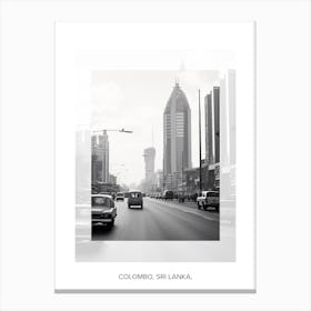 Poster Of Colombo, Sri Lanka,, Black And White Old Photo 2 Canvas Print
