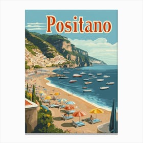 Aihrgdesign A Classic 1960s Travel Poster For Positano 1 Canvas Print