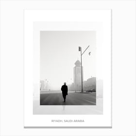 Poster Of Riyadh, Saudi Arabia, Black And White Old Photo 3 Canvas Print
