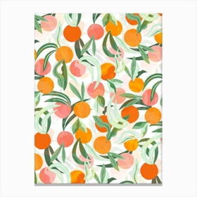 Orange Scatter Fruit Canvas Print