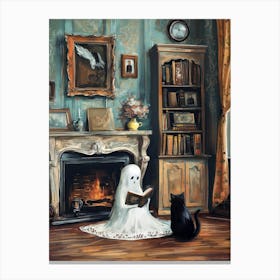 Ghost Reading 3 Canvas Print