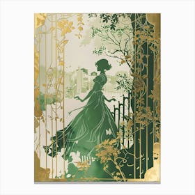 Lady In Green Canvas Print