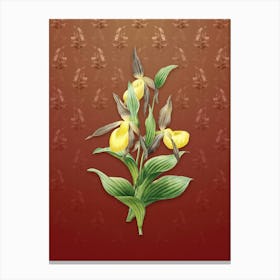 Vintage Sabot des Alpes Botanical on Falu Red Pattern n.2026 Canvas Print