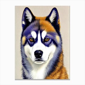 Siberian Husky Watercolour dog Canvas Print