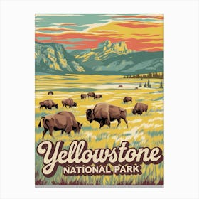 Yellowstone National Park Vintage V 10 Canvas Print