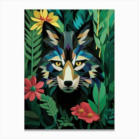 Wolf In The Jungle 1 Canvas Print