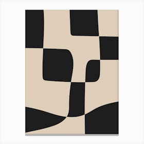 Beige And Black Abstract Shapes 1 Canvas Print