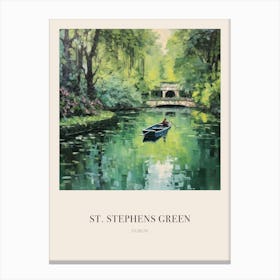 St Stephens Green Dublin Vintage Cezanne Inspired Poster Canvas Print