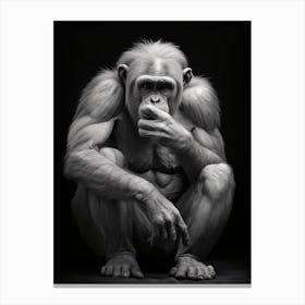 Photorealistic Thinker Monkey 1 Canvas Print