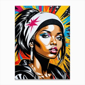 Graffiti Mural Of Beautiful Hip Hop Girl 88 Canvas Print