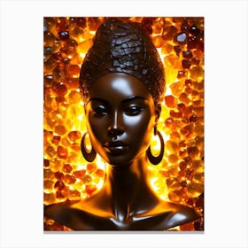 Afro-American Woman With Beads Canvas Print