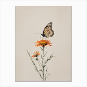 Monarch Butterfly On A Flower Canvas Print