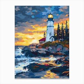 Lighthouse At Sunset 17 Canvas Print