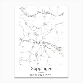 Goppingen,Germany Minimalist Map Canvas Print