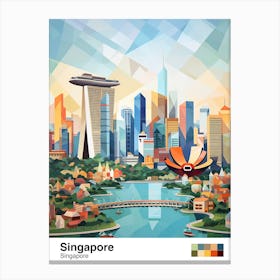 Singapore, Geometric Illustration 3 Poster Canvas Print