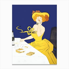 Lady At A Table Canvas Print