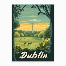 Aihrgdesign A Mid Century Modern Travel Poster For Dublin Canvas Print