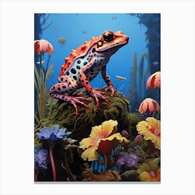 Poison Dart Frog Neon 2 Canvas Print