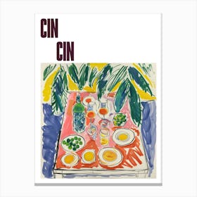 Cin Cin Poster Summer Wine Matisse Style 1 Canvas Print