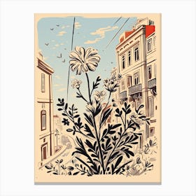 Lisbon, Flower Collage 2 Canvas Print