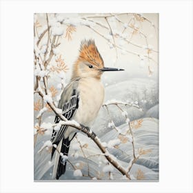 Winter Bird Painting Hoopoe 2 Canvas Print