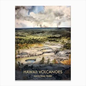 Hawaii Volcanoes Park Watercolour 4 Canvas Print