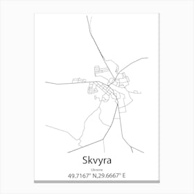 Skvyra,Ukraine Minimalist Map Toile