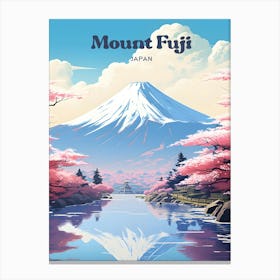 Mount Fuji Japan Hiking Travel Art Illustration Canvas Print